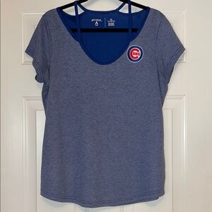 Chicago Cubs Antigua Women's T-Shirt Top XL Blue/White Stripes